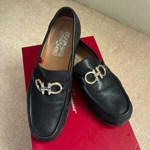 Men’s Salvatore Ferragamo black calf skin slip on size 8 1/2